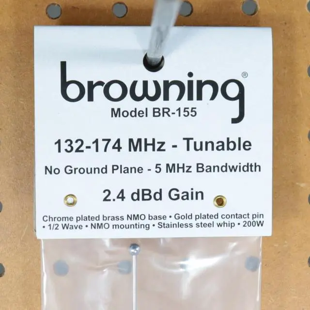 Alt view image 5 of 5 - Browning 132 to 174 MHz No Ground Plane VHF 2.4 dBd Gain 51 1/4" Tall Tunable NMO Antenna Works on Fiberglass, Plastic and Metal Vehicles 5 MHz Bandwith