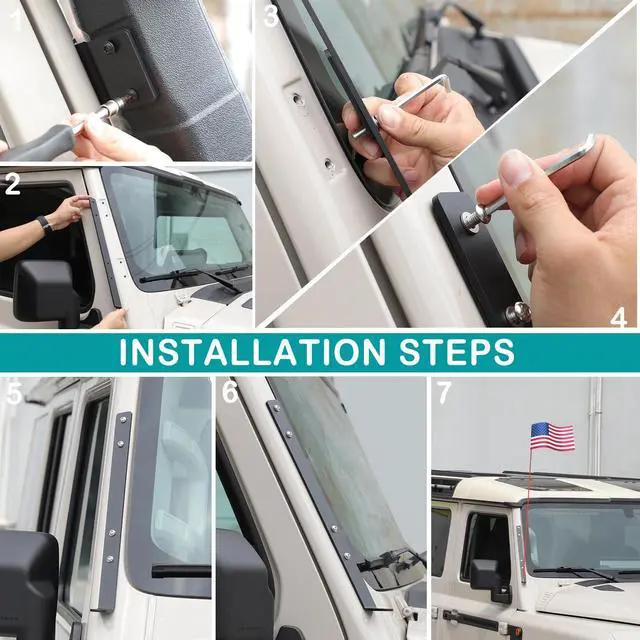 Alt view image 5 of 5 - A Pillar CB Antenna Mounting Bracket Passenger Side Compatible with Ineos Grenadier 2020-2026 Car Right A-Pillar Antenna Bracket