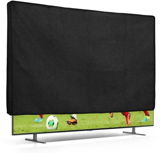 Main image of kwmobile Dust Cover for 55" TV - Linen TV Display Protector for TVs - Protect Your TV Screen - Black