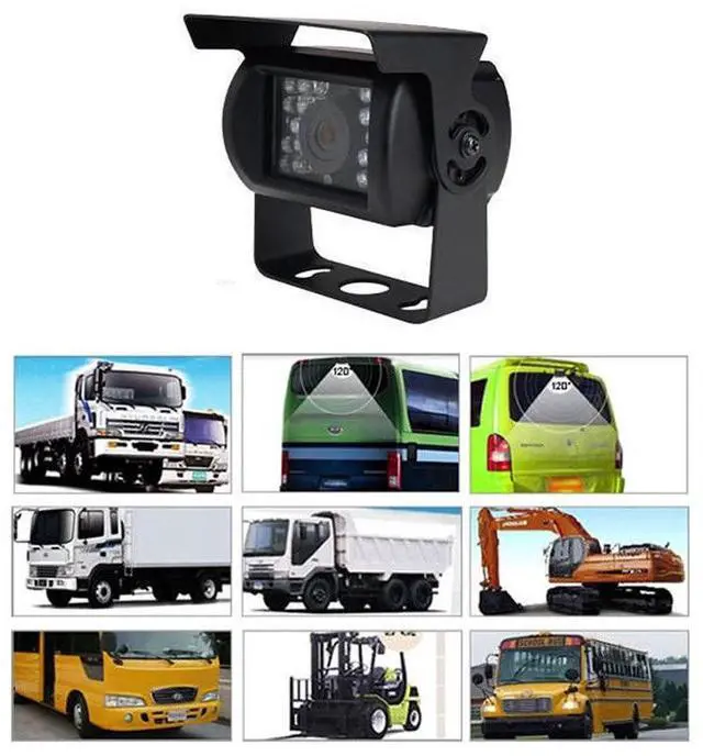 Alt view image 5 of 5 - Waterproof 4Pin CCD Bus Trailer 18 LED IR Night Vision Car Rear View Reverse Backup Camera for Bus Truck Motorhome 12V-24V (4Pin HEI(10m))