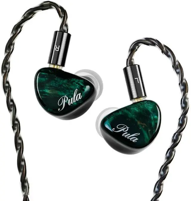 Main image of HiFiGo PulaAudio Unicrom IEM, Single Beryllium-Coated Dynamic Driver In-Ear Monitors, Unique Stabilized Wood Faceplate Wired Earbuds Includes Detachable Cable & 3.5/4.4mm Plugs for Audiophile Musician