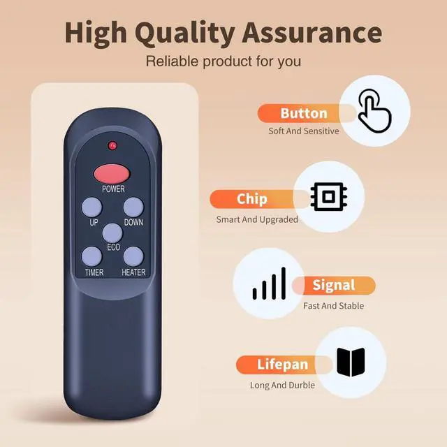 Alt view image 3 of 5 - HZIME New Replacement Remote Control Compatible for LIFESMART LifePro Corp Lifelux Series Ultimate 8 LS-8WIQH-LB-IN Electric Fireplace Infrared Heater