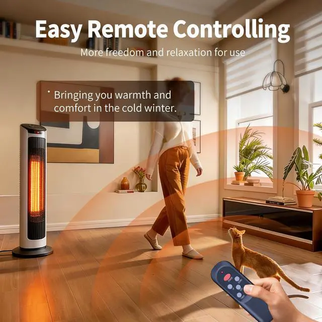 Alt view image 5 of 5 - HZIME New Replacement Remote Control Compatible for LIFESMART LifePro Corp Lifelux Series Ultimate 8 LS-8WIQH-LB-IN Electric Fireplace Infrared Heater