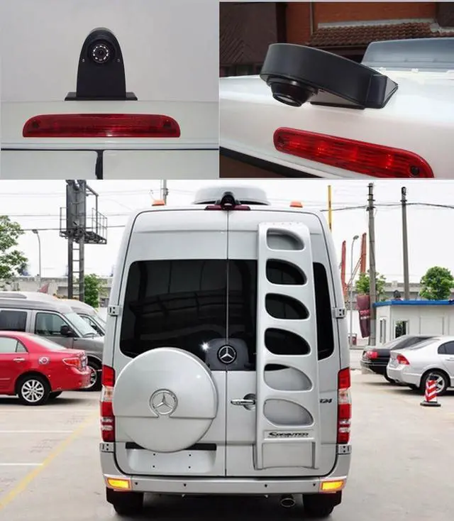 Alt view image 4 of 5 - Universal Camera Car Top Mount Rear View Reverse Parking Camera,Replacement for Citroen Berlingo Jumper Jumpy Nemo Dacia Dokker Van Navara HD All RV Models(Black Camera with 7 inch Rear View Mirror)