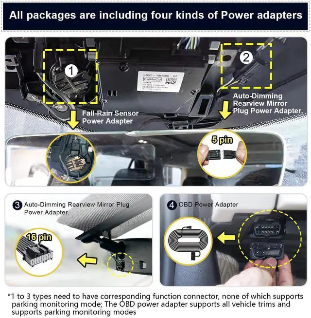 Alt view image 2 of 5 - mangoal 4K Front & 2K Rear 2 Channel HDR Dash Cam, Dual STARVIS 2 IMX678 IMX675, Custom Fit for Ford Expedition/Expedition MAX 2018-2026, 5GHz WiFi, GPS, 128GB Card