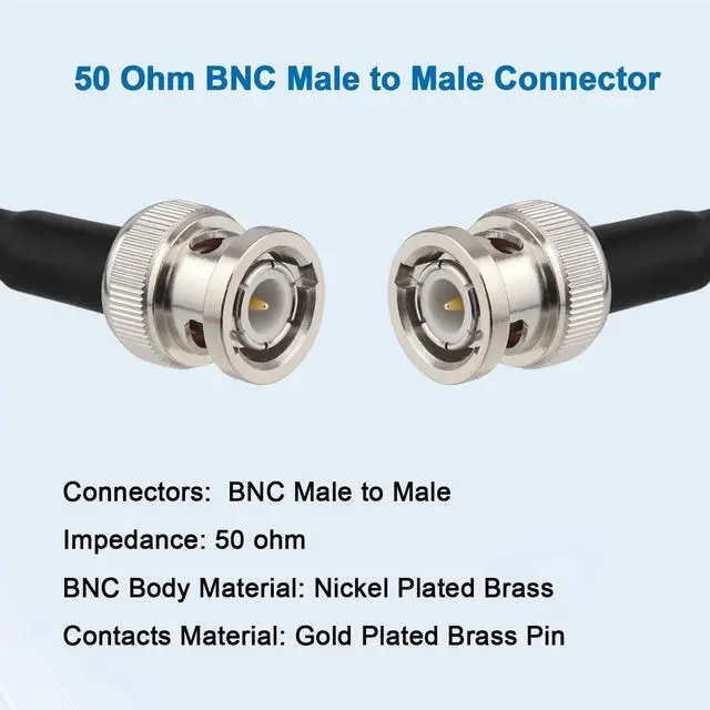 Alt view image 2 of 5 - XRDS -RF 50 ohm BNC Cable 50FT, BNC Male Extension RG58 Coax Cable for Antenna Analyzer, CB Radio, Security CCTV Camera