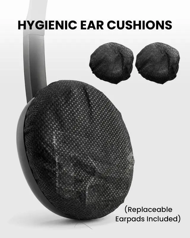Alt view image 5 of 5 - Venucast HF11 Pack of 3 Wired On-Ear Headphones with 3.5mm Jack, Includes Replaceable Ear Cushions for Hygienic Public Use, Ideal for Church, School & Events
