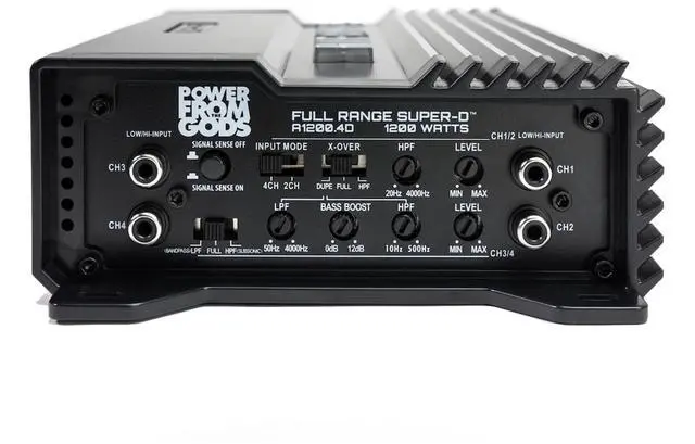 Alt view image 4 of 4 - Hifonics A1200.4D Alpha 1200 Watt 4 Channel Car Audio Amplifier, Full Range Super D-Class Amp with MOSFET Power Supply, Stereo or Bridged