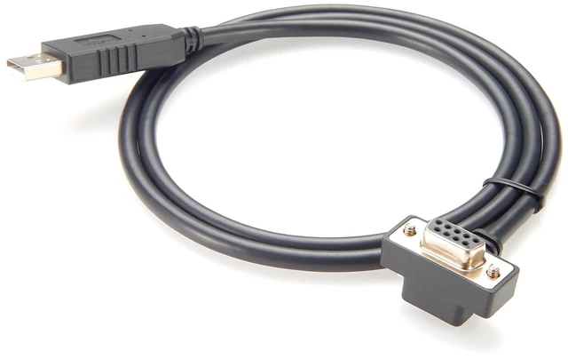 Main image of Up/Down Angle USB 2.0 to RS232 Serial Converter Cable Low Profile with FTDI FT232RNL Chip Slim USB Type A Male to RS232 DB9 Female COM Port Cable for Windows XP/7/8/10/11/Vista (4Pin Up, 1M/3.28FT)