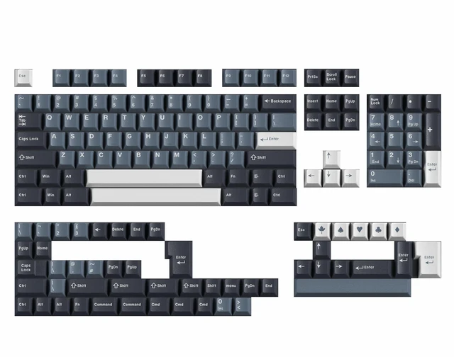 Main image of surmen Classic Cherry Profile Keycaps Set, 163 Keys PBT Double Shot Gaming Keyboard Replacement Keys for Multi-Size Mechanical Keyboard (Cherry Apollo)