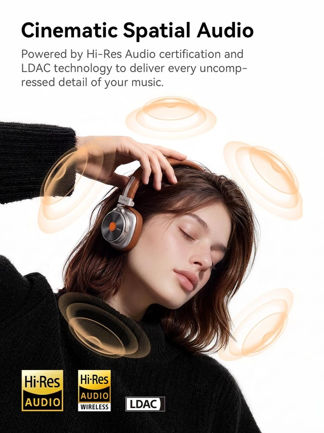 Alt view image 3 of 5 - 1MORE Classic HQ36 Wireless on-Ear Headphones, Hi-res Audio, Spatial Audio