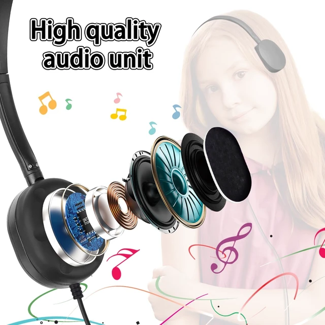 Alt view image 4 of 5 - TJZXGUI 100 Pack Bulk Headphones for Kids Classroom School,Wired On Ear