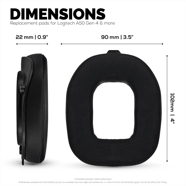 Alt view image 4 of 5 - Hybrid Earpads for Logitech Astro A50 GEN4, A50 GEN5 and A50X Headsets. Cooling Gel Gaming Cushions with Super Soft Fabric & Thick Memory Foam, Additional Comfort By Brainwavz
