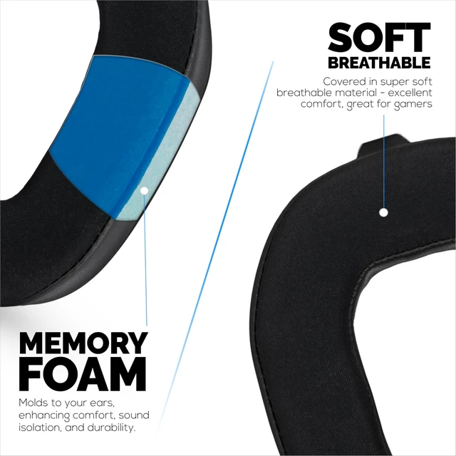 Alt view image 5 of 5 - Hybrid Earpads for Logitech Astro A50 GEN4, A50 GEN5 and A50X Headsets. Cooling Gel Gaming Cushions with Super Soft Fabric & Thick Memory Foam, Additional Comfort By Brainwavz