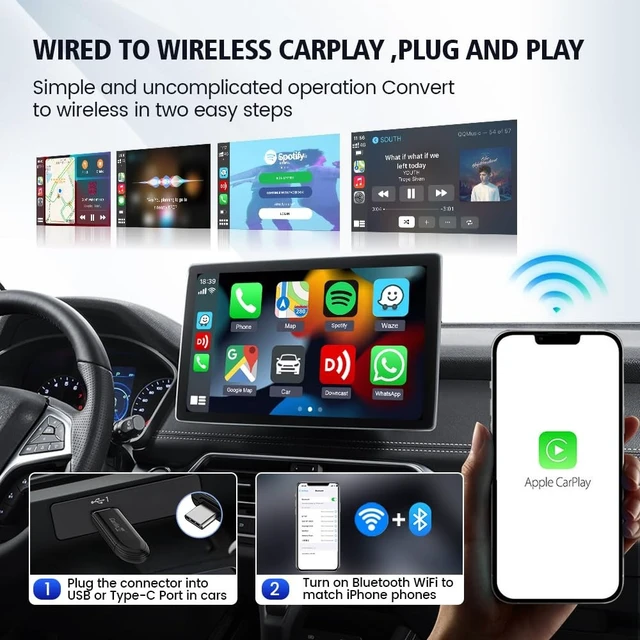 Alt view image 4 of 5 - Carlinkit MINI SE Wireless CarPlay Adapter (Color Black)
