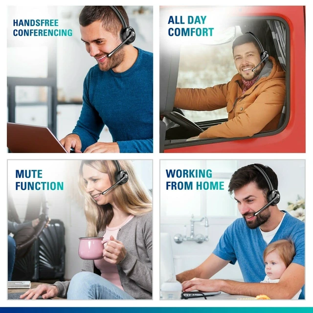 Alt view image 5 of 5 - Delton 10X Trucker Bluetooth Headset, Wireless Headphones w/Microphone