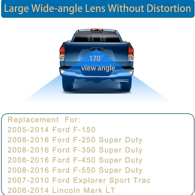 Alt view image 5 of 5 - Canying Tailgate Handle W/Reverse Backup Camera Replacement for 2004-2014 Ford F150, 2008-2016 F-250/F-350/F450/F550 Pickup Rear View Parking Camera RCA Connector w/ 26FT Extension Harness