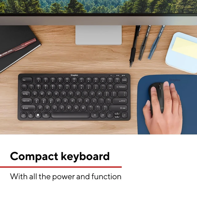 Alt view image 2 of 5 - Staples TECH Mini Slim Wireless Keyboard, Black