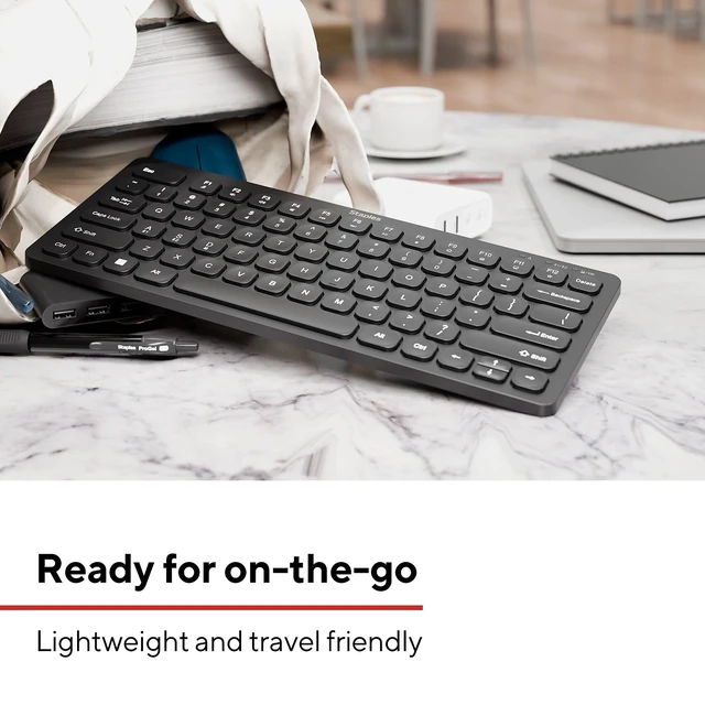 Alt view image 5 of 5 - Staples TECH Mini Slim Wireless Keyboard, Black