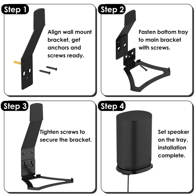 Alt view image 4 of 4 - SZSDMY Aluminum Wall Mount Compatible with Sonos Move 1/2, Anti-Toppling Bracket with Silicone Protection, Wall Charging Design & Easy to Install