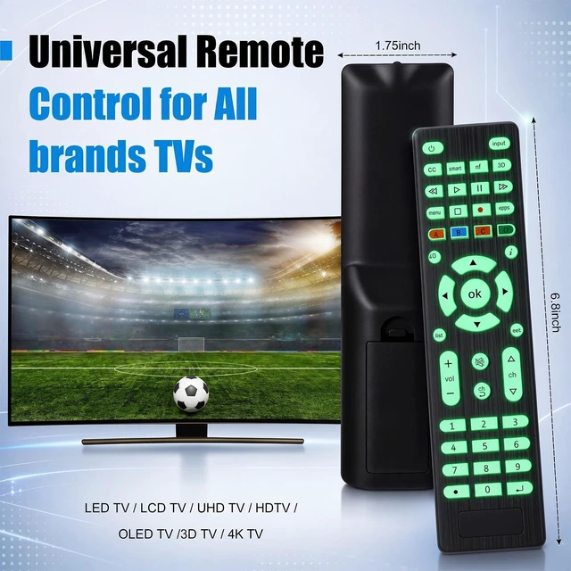 Alt view image 4 of 5 - Saysurey 10 Pack Universal TV Remote Control Bulk, Glow in The Dark