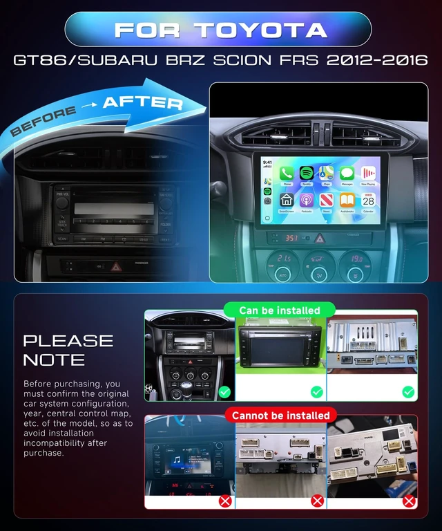 Alt view image 2 of 5 - 4G+64G Car Stereo for Toyota GT86/Subaru BRZ Scion FRS 2012-2016