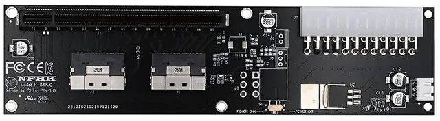 Main image of Xiwai Dual Slimline SFF-8654 8X 74Pin VROC to PCIE 16x with ATX 24Pin Power