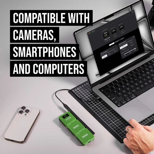 Alt view image 3 of 5 - RDE Wireless GO (Gen 3) Compact Wireless Microphone, 32-Bit Float, Green