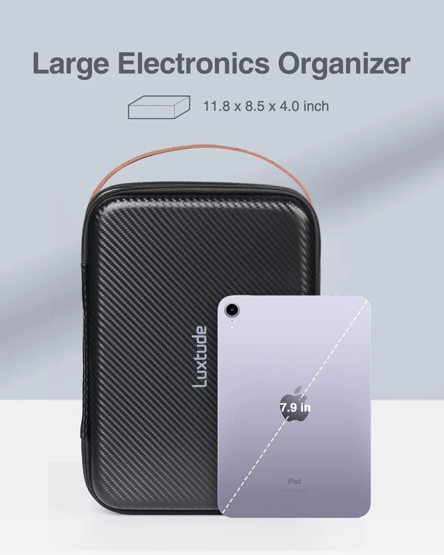 Alt view image 5 of 5 - Large Electronics Organizer Travel Case for Chargers and Cords