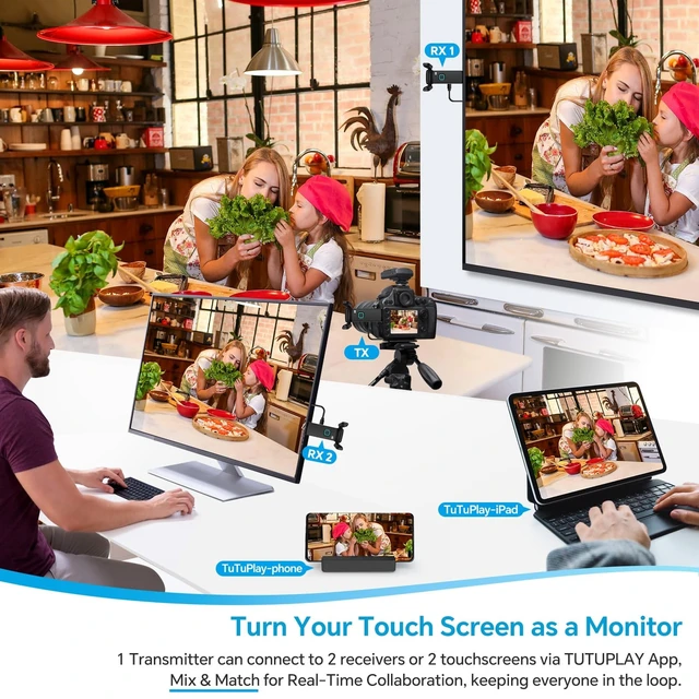 Alt view image 5 of 5 - Wireless HDMI Transmitter and Receiver 4K Decoded 1080p Output