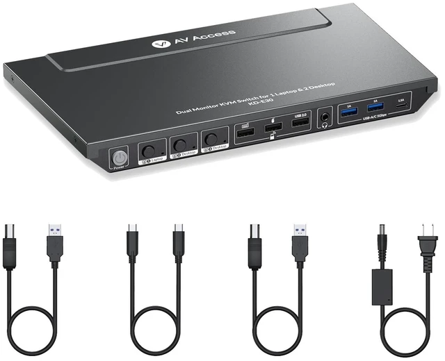 Main image of AV Access Docking Station KVM Switch 2 Monitors 1 Laptop & 2 Desktop PCs