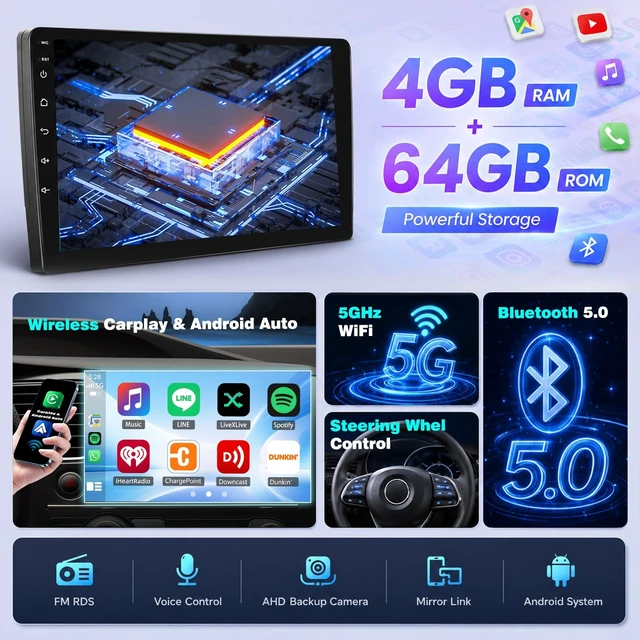 Alt view image 3 of 5 - Upgrcaru 4 Core+64G Android Car Radio for Toyota Sienna 2004-2010