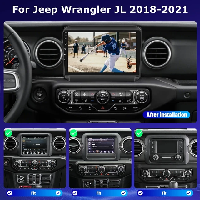 Alt view image 2 of 5 - NHOPEEW 4G+64G 9" Touch Screen Car Stereo for 2018-2021 Jeep Wrangler JL