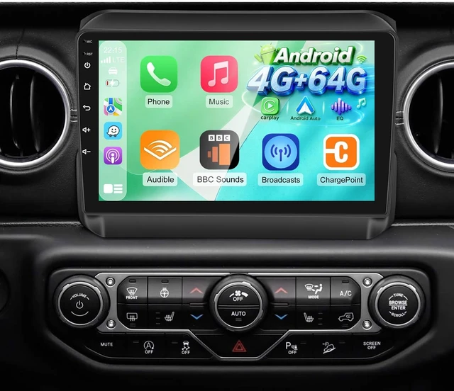 Main image of NHOPEEW 4G+64G 9" Touch Screen Car Stereo for 2018-2021 Jeep Wrangler JL