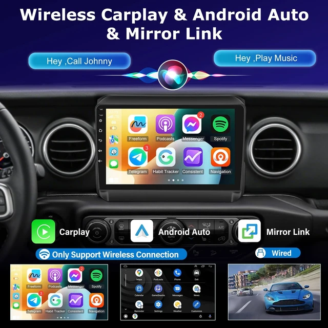 Alt view image 5 of 5 - NHOPEEW 4G+64G 9" Touch Screen Car Stereo for 2018-2021 Jeep Wrangler JL