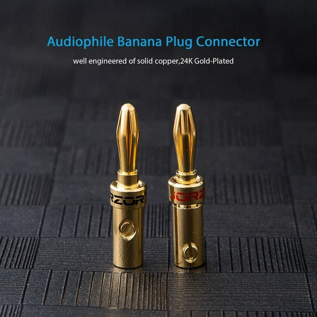 Alt view image 4 of 5 - JORZOR 2 Pack Audiophile 14 AWG OFC Speaker Wire, with RCA Male (Black & Red) to 2 Banana Plugs (3M(9.9FT))