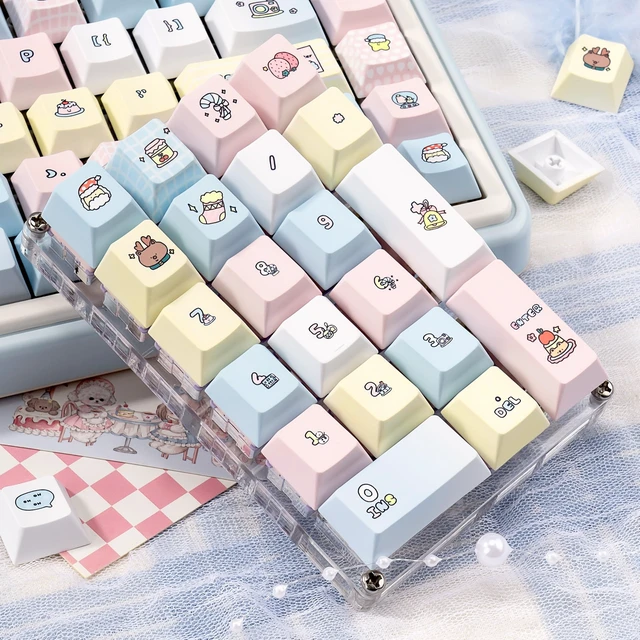 Alt view image 5 of 5 - ZERRIOY 130 Keys PBT Dye-Sublimation Blue Pink Kawaii Anime Keycaps