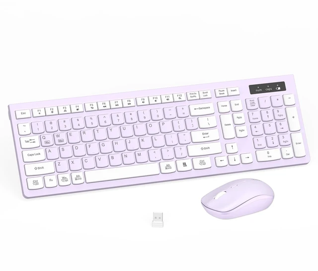 Main image of Wireless Keyboard and Mouse Combo Silent for Office and Home(Lilac)