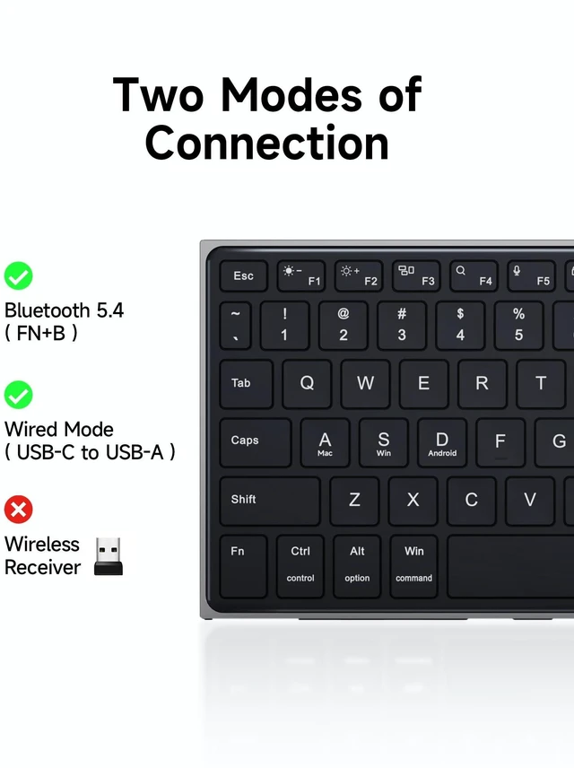 Alt view image 5 of 5 - CZUR K5S Bluetooth Keyboard with Touchpad, Wireless & Wired Keyboard