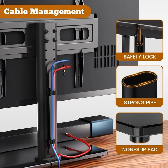 Alt view image 5 of 5 - SIMINGTEC Universal TV Stand for 27-60 Inch Flat/Curved TVs up to 88 lbs