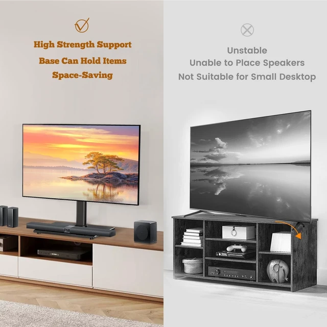 Alt view image 4 of 5 - SIMINGTEC Universal TV Stand for 27-60 Inch Flat/Curved TVs up to 88 lbs