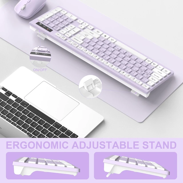 Alt view image 4 of 5 - Wireless Keyboard and Mouse Combo Silent for Office and Home(Lilac)