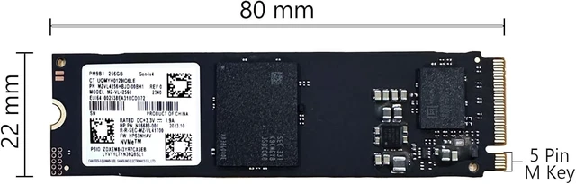 Alt view image 2 of 4 - Samsung PM9B1 256GB NVMe SSD, M.2 2280 PCIe Gen4 x4, M-Key (OEM New)