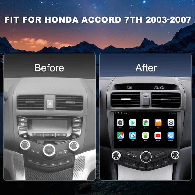 Alt view image 2 of 5 - 4G LTE QLED Radio for Honda Accord 7th Gen 2003-2007 Upgrade,8-Core CPU Touch Screen Stereo,Wireless CarPlay & Android Auto,Free Camera