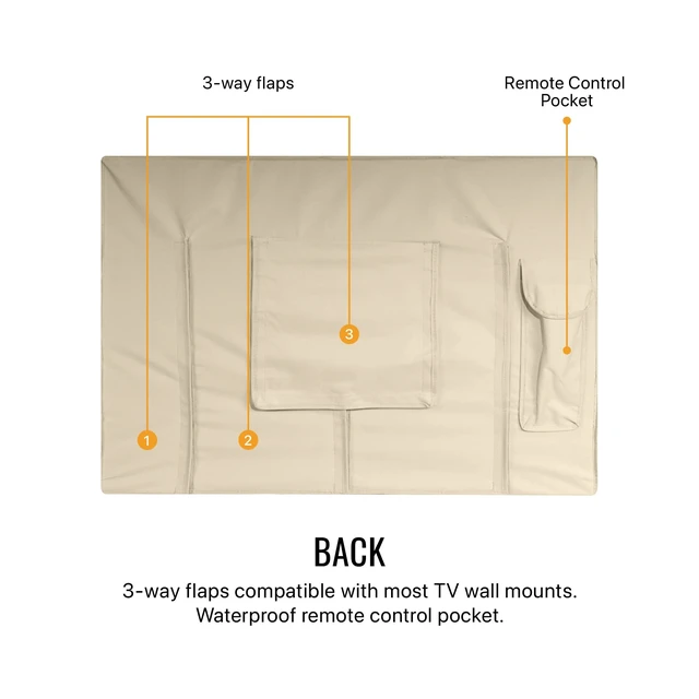 Alt view image 3 of 5 - KHOMO GEAR Outdoor TV Cover - SAHARA Series - Universal Weatherproof Protector For 40 - 42 Inch TV - Fits Most Mounts & Brackets