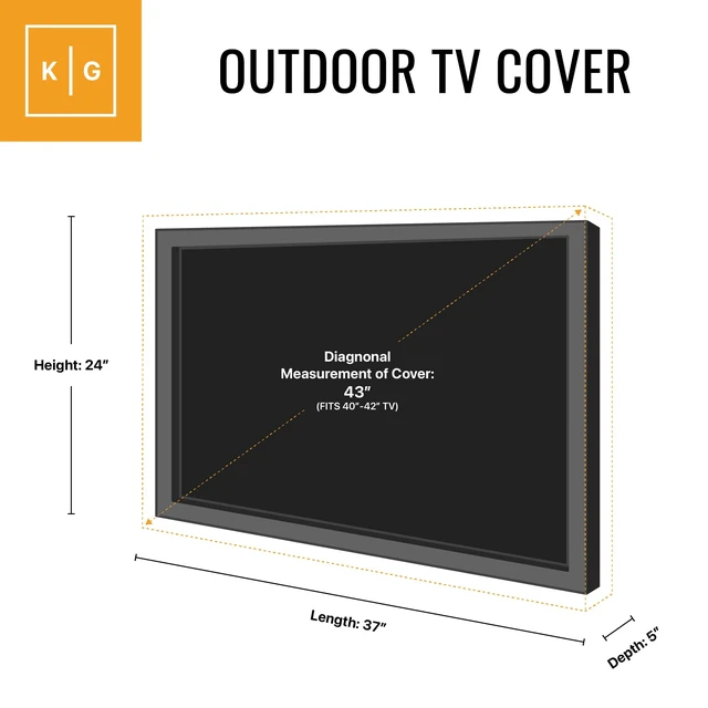 Alt view image 2 of 5 - KHOMO GEAR Outdoor TV Cover - SAHARA Series - Universal Weatherproof Protector For 40 - 42 Inch TV - Fits Most Mounts & Brackets