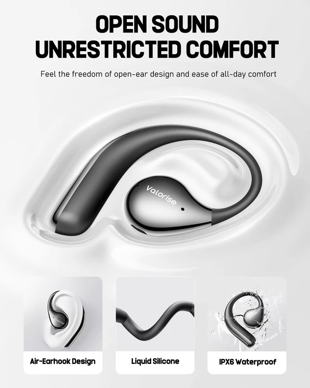Alt view image 4 of 5 - Valorise T60 Open-Ear Wireless Bone Conduction Headphones