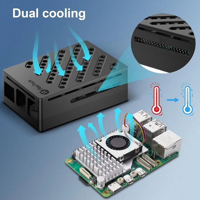 Alt view image 3 of 5 - RasTech Pi 5 Kit 2GB RAM with Pi 5 Case,Active Cooler,Screwdrive and Pi5 2GB Board Included