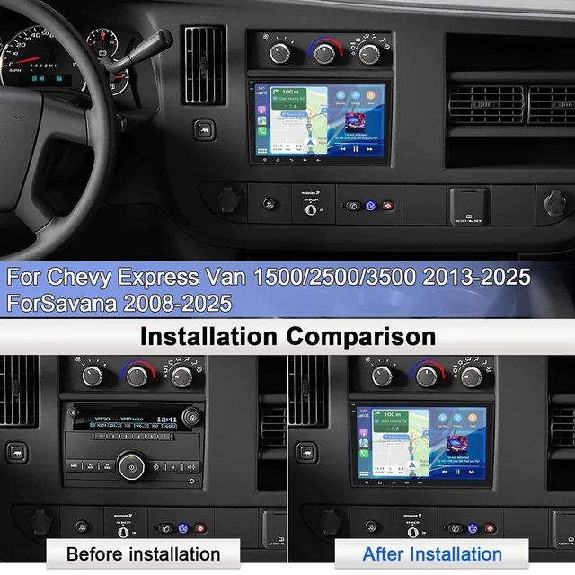 Alt view image 2 of 5 - Car Radio for Chevy Express Van 1500/2500/3500 2008-2026 Savana 2008-2025