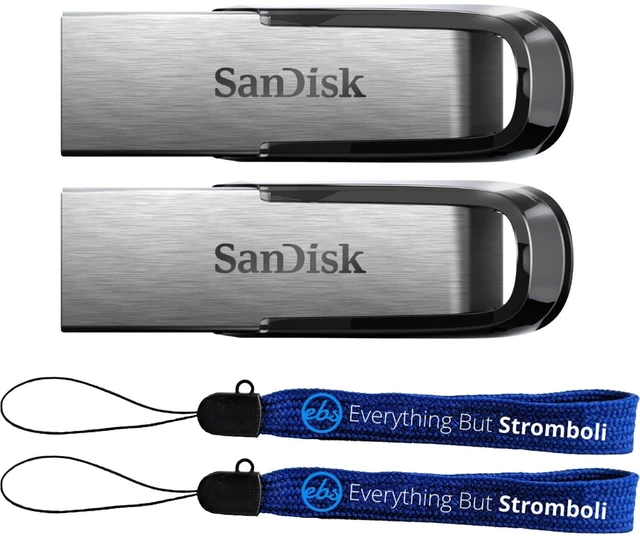 Main image of SanDisk USB Type A Ultra Flair (2-Pack) 16GB Flash Drive Up to 150 MB/s Read Speed Compatible with Laptops and Personal Computers -SDCZ73-016G-G46- Bundle with (2) Everything But Stromboli Lanyards